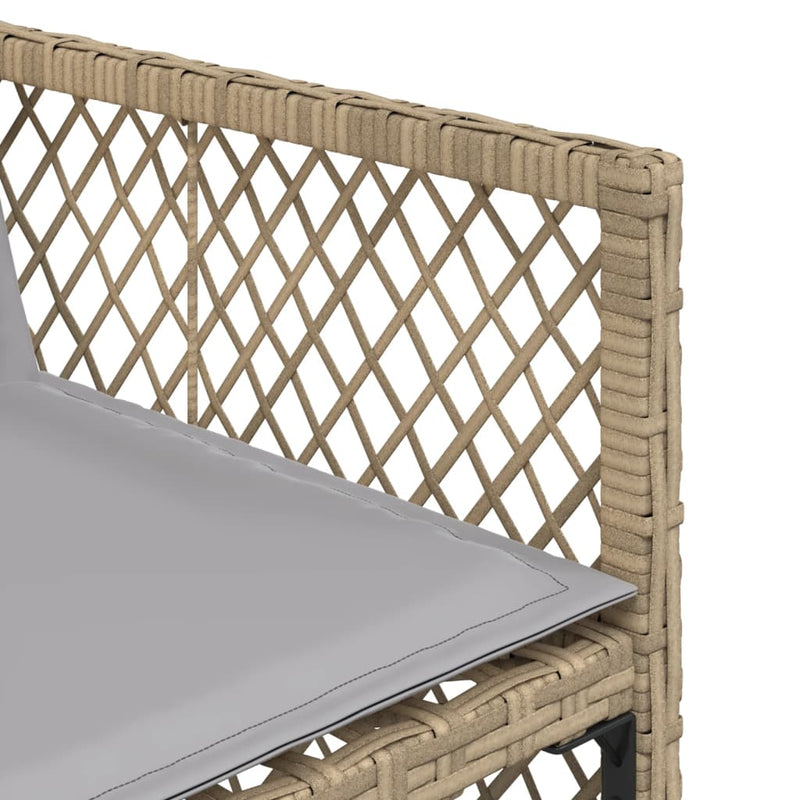 vidaXL 4 db vegyes bézs polyrattan kerti szék párnával