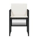 vidaXL 4 db fekete polyrattan kerti szék párnával