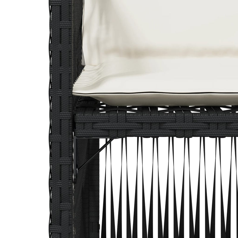 vidaXL 4 db fekete polyrattan kerti szék párnával