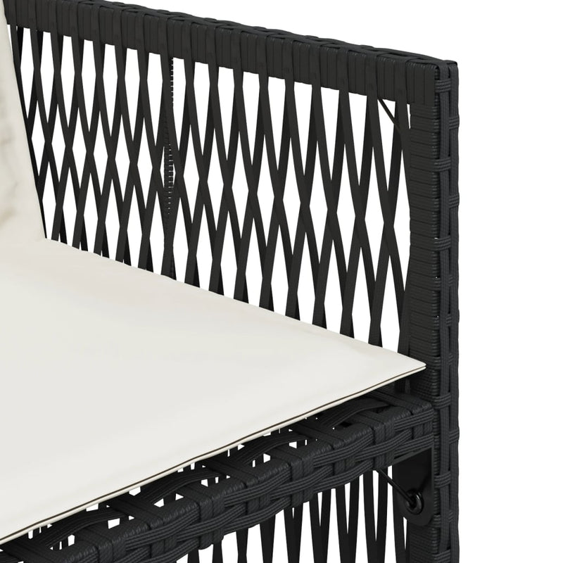 vidaXL 4 db fekete polyrattan kerti szék párnával