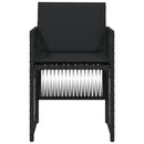 vidaXL 4 db fekete polyrattan kerti szék párnával