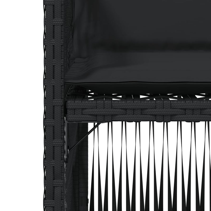 vidaXL 4 db fekete polyrattan kerti szék párnával