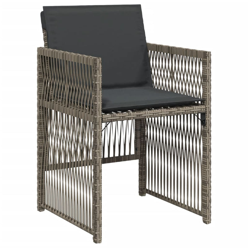vidaXL 4 db szürke polyrattan kerti szék párnával