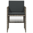 vidaXL 4 db szürke polyrattan kerti szék párnával