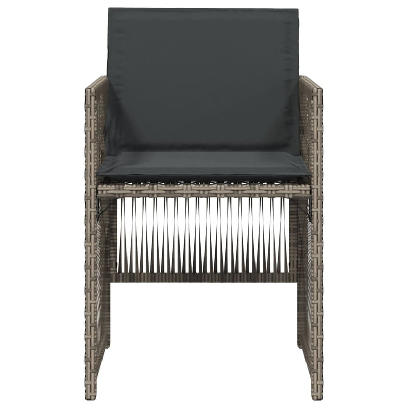 vidaXL 4 db szürke polyrattan kerti szék párnával