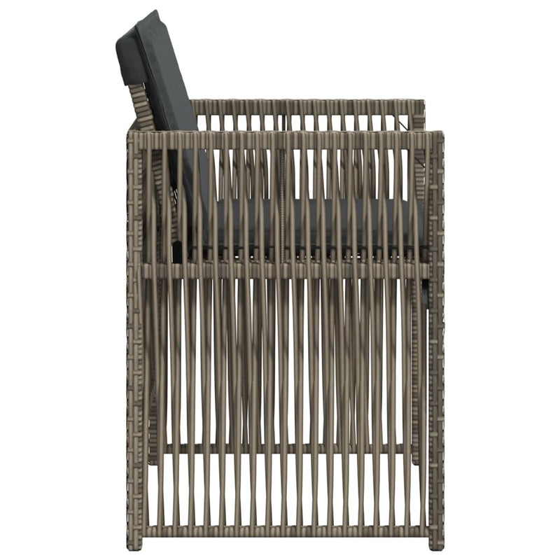vidaXL 4 db szürke polyrattan kerti szék párnával