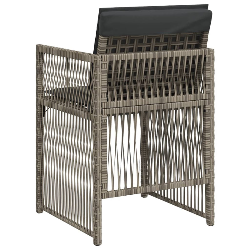 vidaXL 4 db szürke polyrattan kerti szék párnával