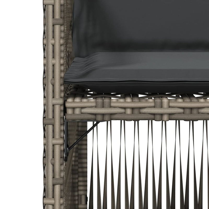 vidaXL 4 db szürke polyrattan kerti szék párnával