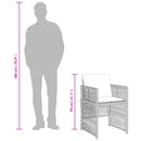 vidaXL 4 db szürke polyrattan kerti szék párnával