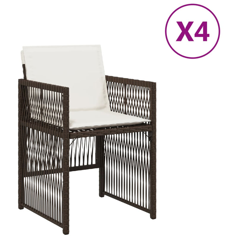 vidaXL 4 db barna polyrattan kerti szék párnával