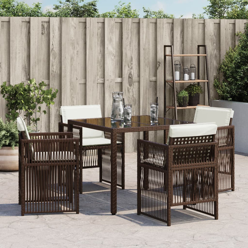 vidaXL 4 db barna polyrattan kerti szék párnával