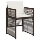 vidaXL 4 db barna polyrattan kerti szék párnával