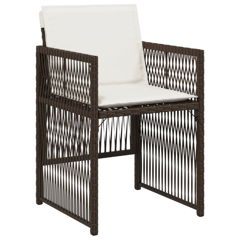 vidaXL 4 db barna polyrattan kerti szék párnával