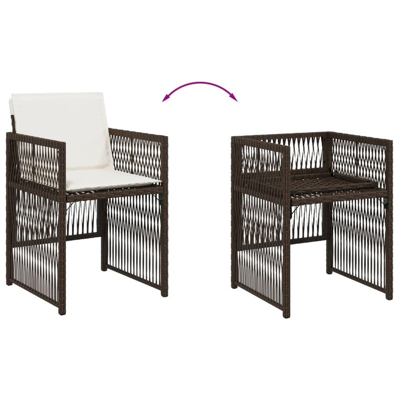 vidaXL 4 db barna polyrattan kerti szék párnával