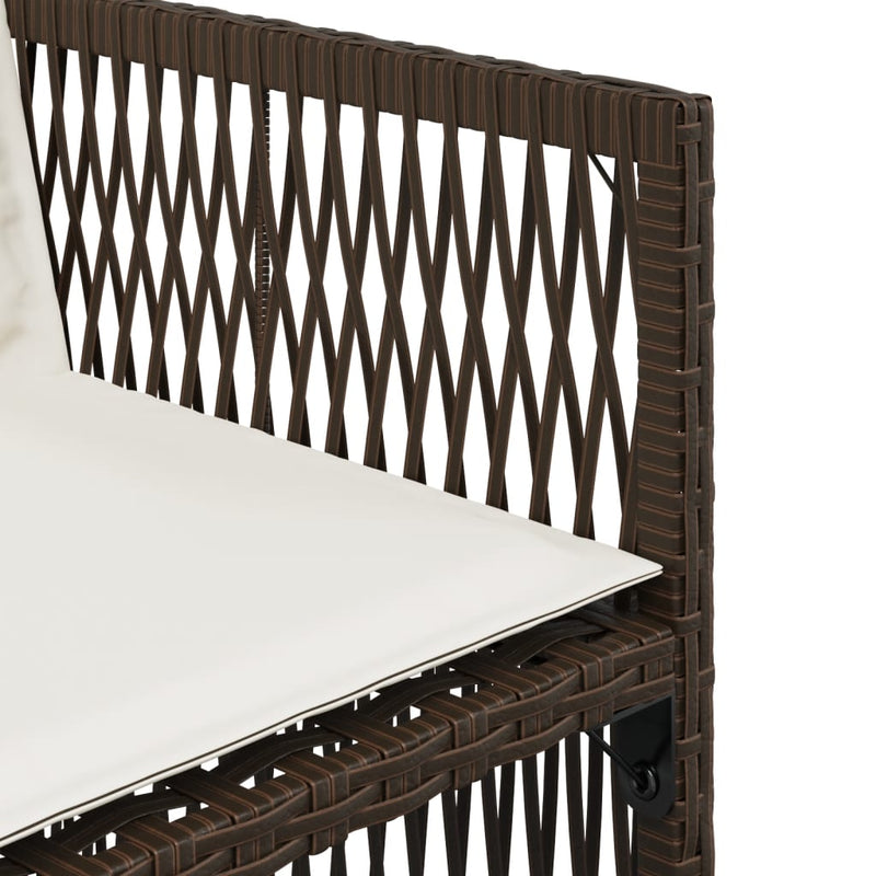 vidaXL 4 db barna polyrattan kerti szék párnával