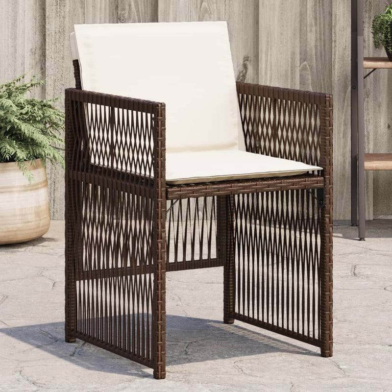 vidaXL 4 db barna polyrattan kerti szék párnával
