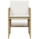 vidaXL 4 db bézs polyrattan kerti szék párnával