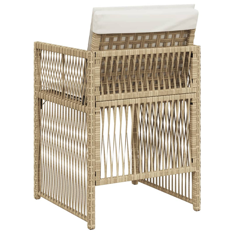 vidaXL 4 db bézs polyrattan kerti szék párnával