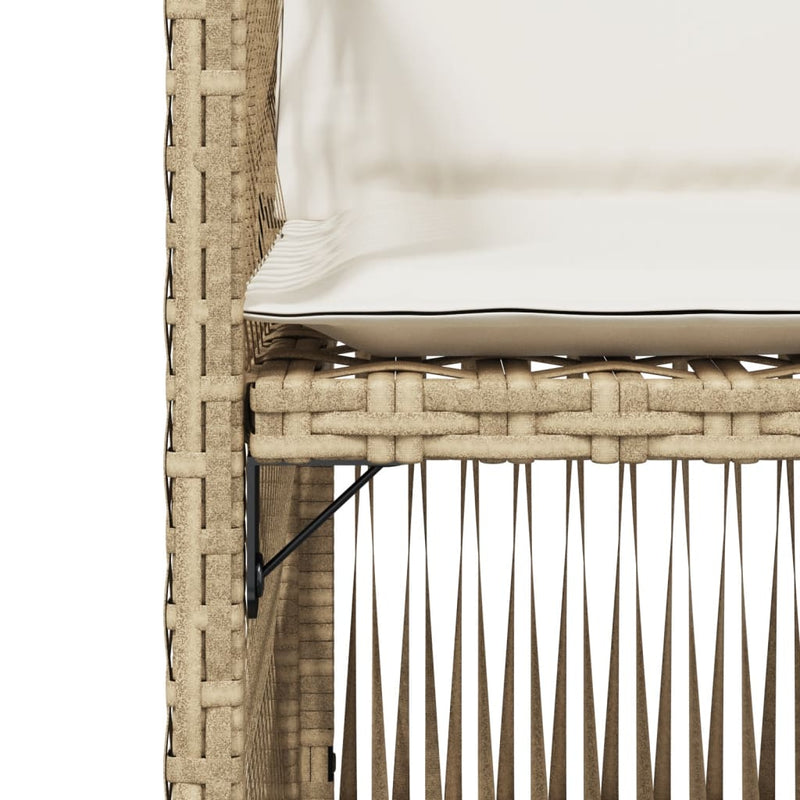 vidaXL 4 db bézs polyrattan kerti szék párnával