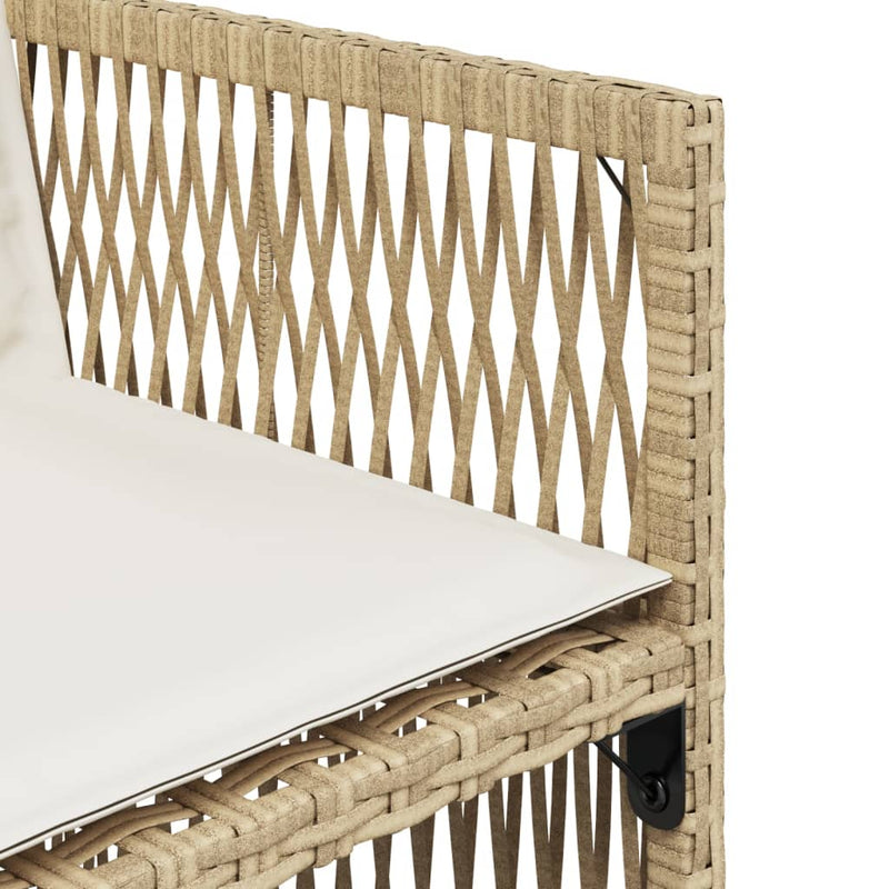 vidaXL 4 db bézs polyrattan kerti szék párnával