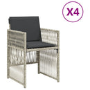vidaXL 4 db világosszürke polyrattan kerti szék párnával
