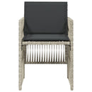 vidaXL 4 db világosszürke polyrattan kerti szék párnával