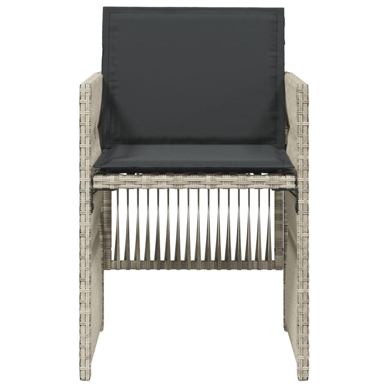 vidaXL 4 db világosszürke polyrattan kerti szék párnával