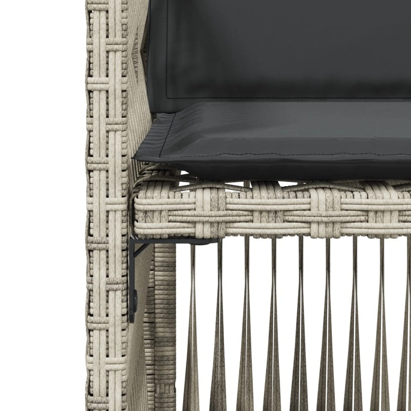 vidaXL 4 db világosszürke polyrattan kerti szék párnával