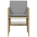 vidaXL 4 db vegyes bézs polyrattan kerti szék párnával