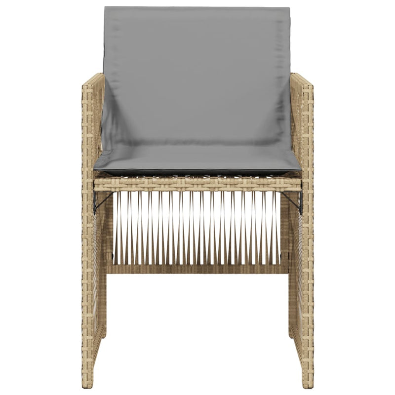 vidaXL 4 db vegyes bézs polyrattan kerti szék párnával