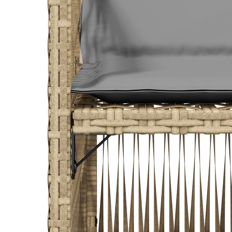 vidaXL 4 db vegyes bézs polyrattan kerti szék párnával