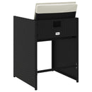 vidaXL 4 db fekete polyrattan kerti szék párnával