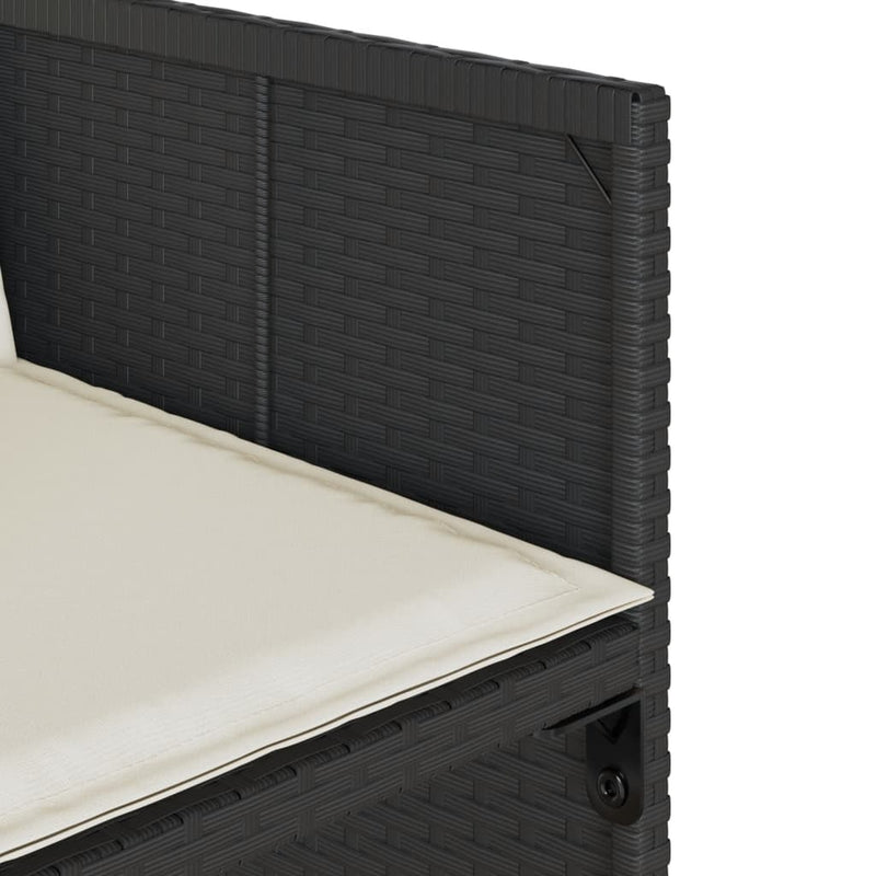 vidaXL 4 db fekete polyrattan kerti szék párnával