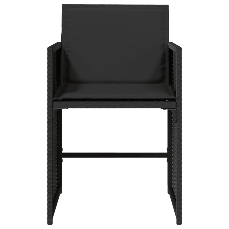 vidaXL 4 db fekete polyrattan kerti szék párnával