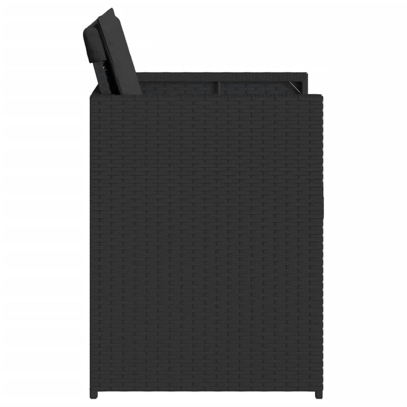 vidaXL 4 db fekete polyrattan kerti szék párnával