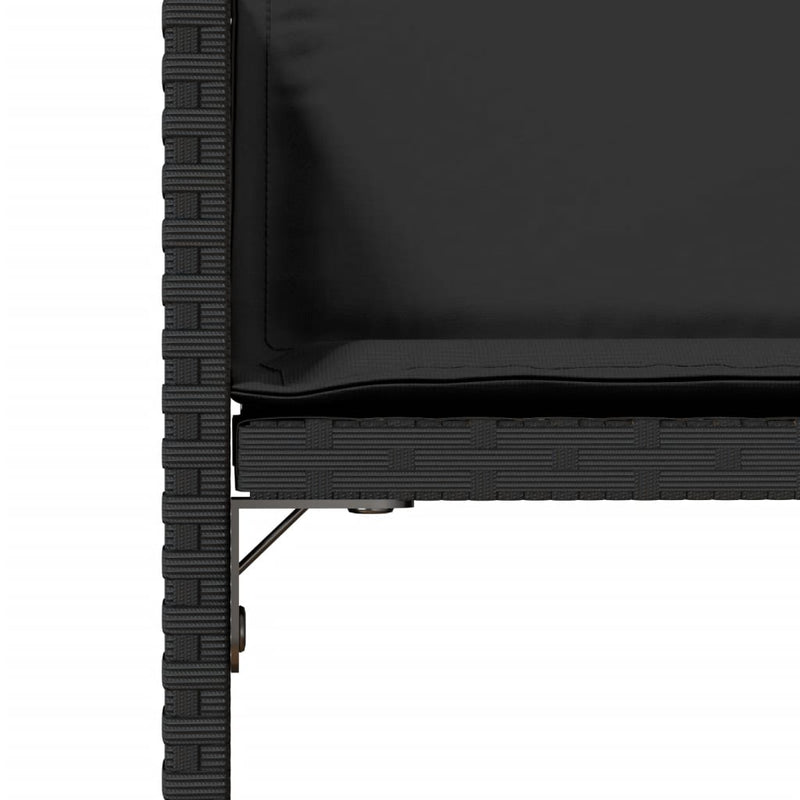 vidaXL 4 db fekete polyrattan kerti szék párnával