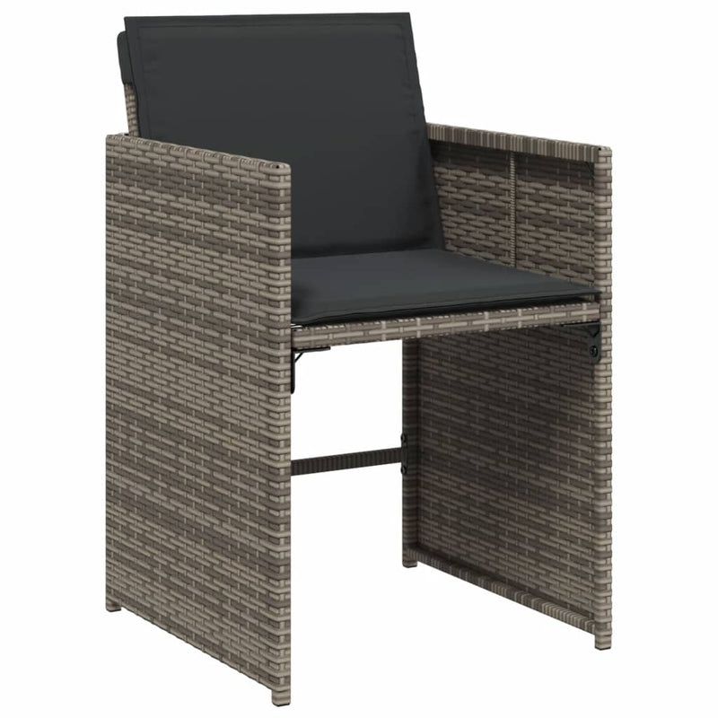 vidaXL 4 db szürke polyrattan kerti szék párnával