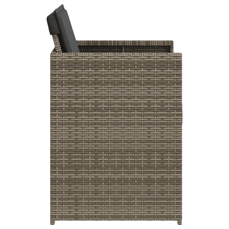 vidaXL 4 db szürke polyrattan kerti szék párnával