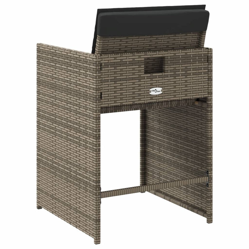vidaXL 4 db szürke polyrattan kerti szék párnával