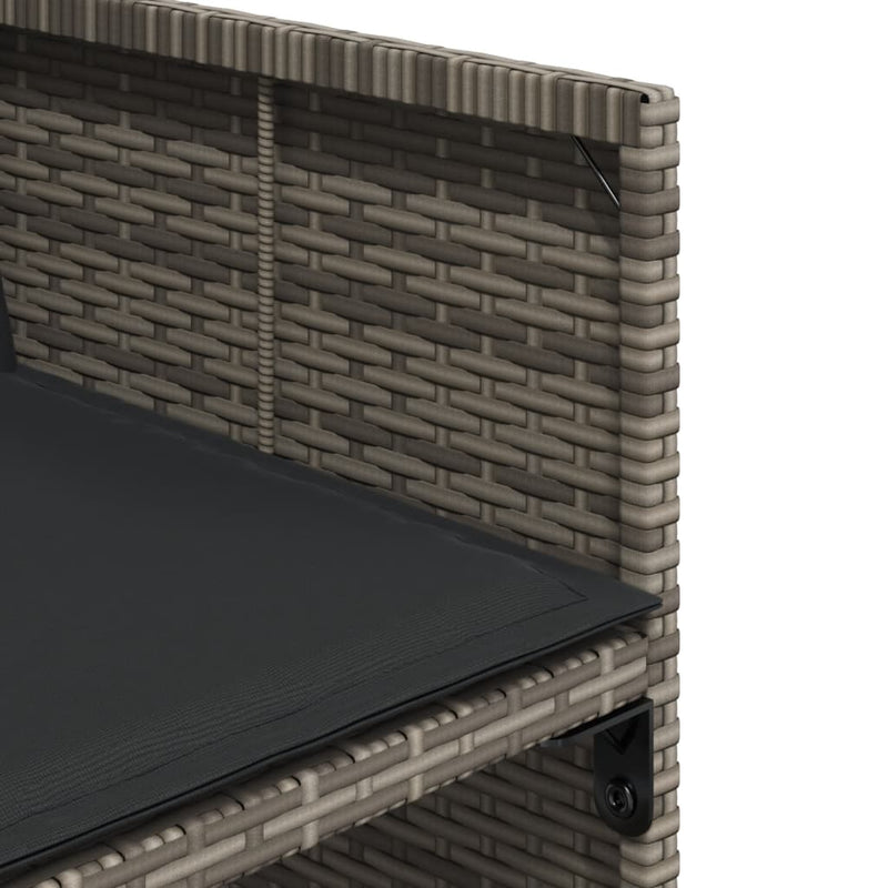 vidaXL 4 db szürke polyrattan kerti szék párnával