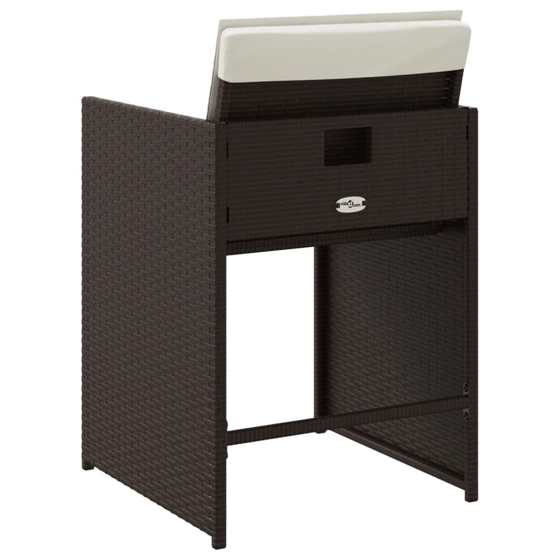 vidaXL 4 db barna polyrattan kerti szék párnával