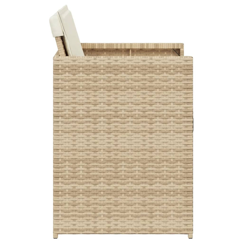 vidaXL 4 db bézs polyrattan kerti szék párnával