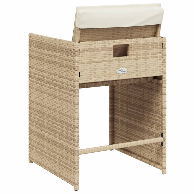 vidaXL 4 db bézs polyrattan kerti szék párnával