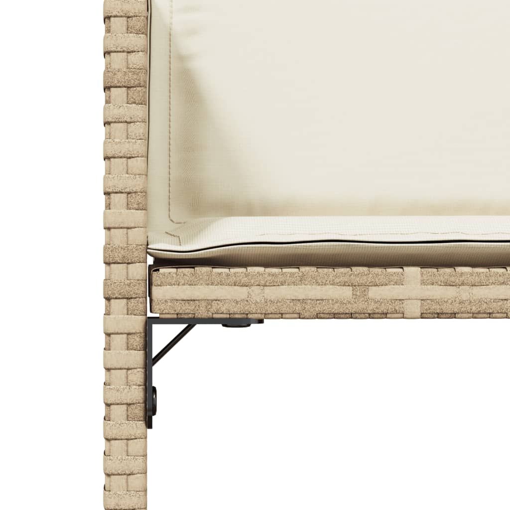 vidaXL 4 db bézs polyrattan kerti szék párnával