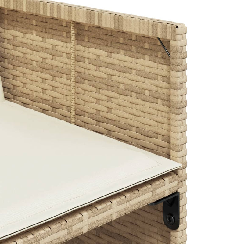 vidaXL 4 db bézs polyrattan kerti szék párnával