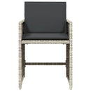 vidaXL 4 db világosszürke polyrattan kerti szék párnával