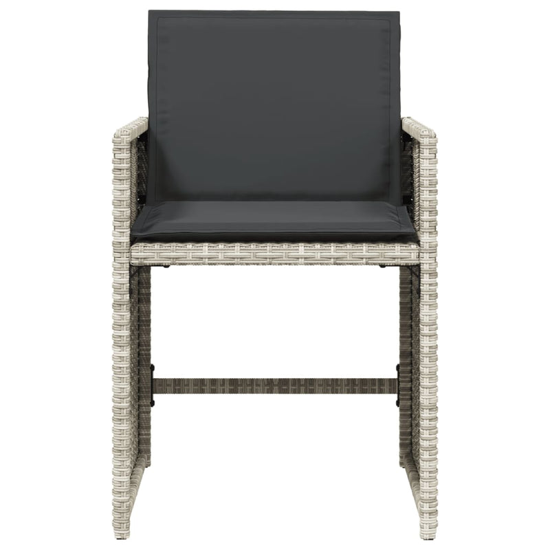 vidaXL 4 db világosszürke polyrattan kerti szék párnával