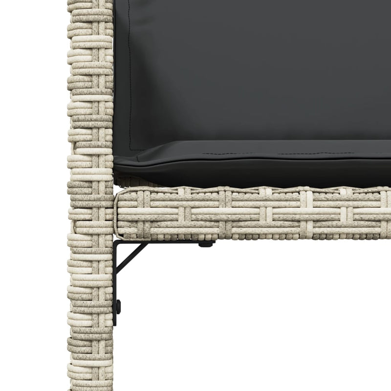 vidaXL 4 db világosszürke polyrattan kerti szék párnával