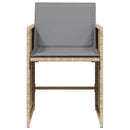 vidaXL 4 db vegyes bézs polyrattan kerti szék párnával