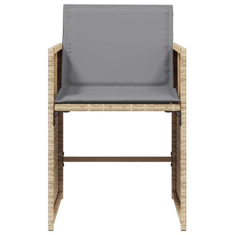 vidaXL 4 db vegyes bézs polyrattan kerti szék párnával